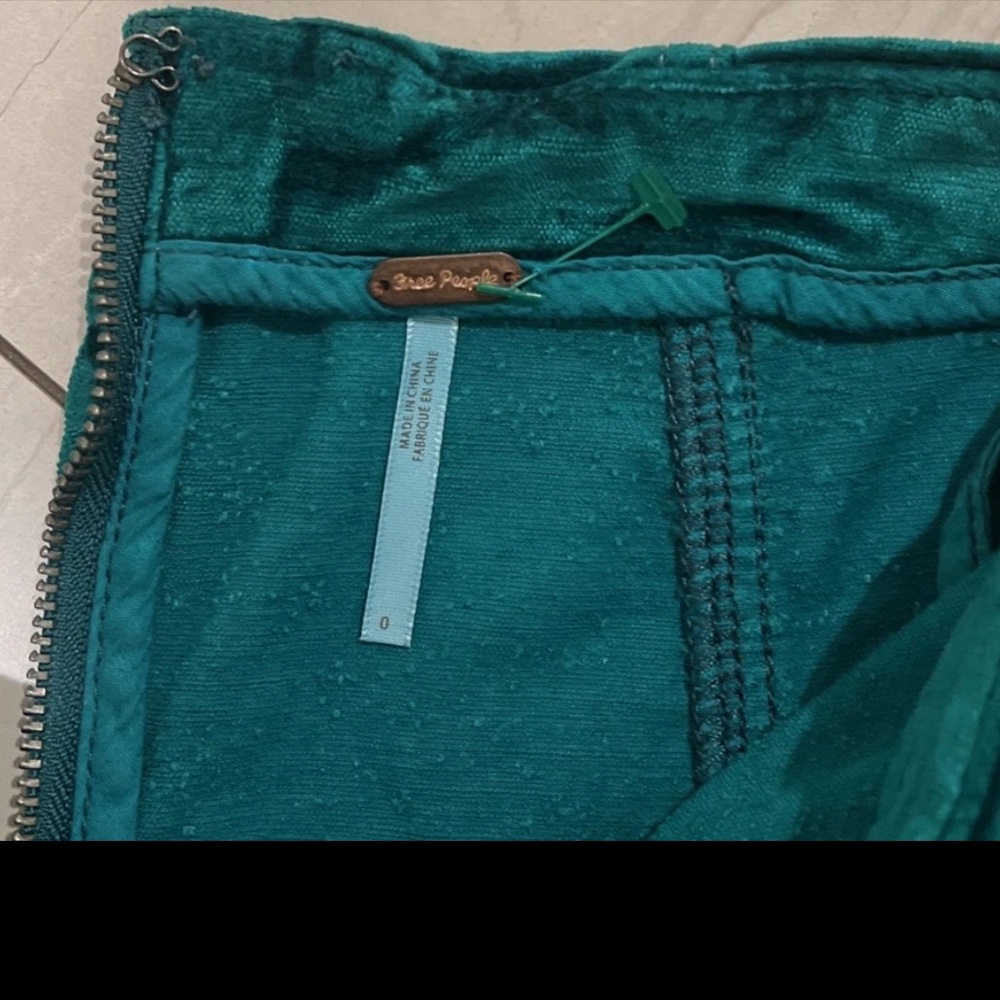 Free People Emerald Mini Skirt Teal Faux Suede Short Skirt Size 0 - Picture 7 of 10